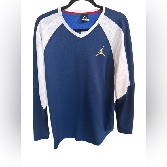 Jordan Men's Blue and White long sleeve - Picture 1 of 7